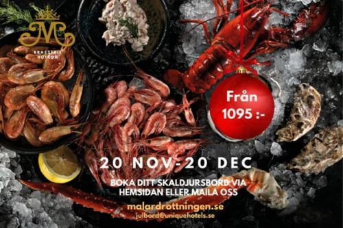 Skaldjursjulbord på Brasserie Hutton (Mälardrottningen)
