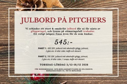 Julbord på Pitcher's Borlänge